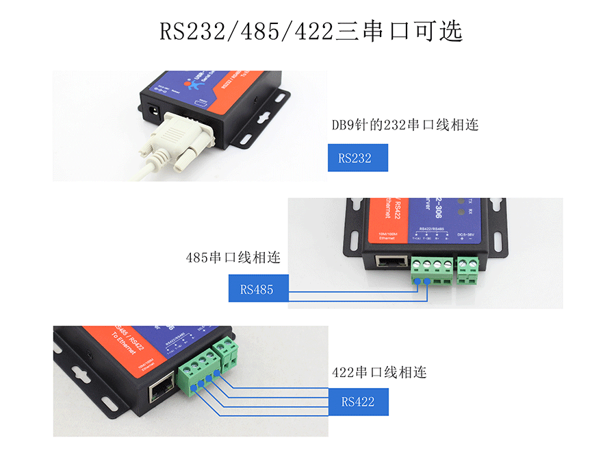 RJ45转RS232\485\422单串口服务器的全双工 RJ45转RS232\485\422单串口服务器的全双工