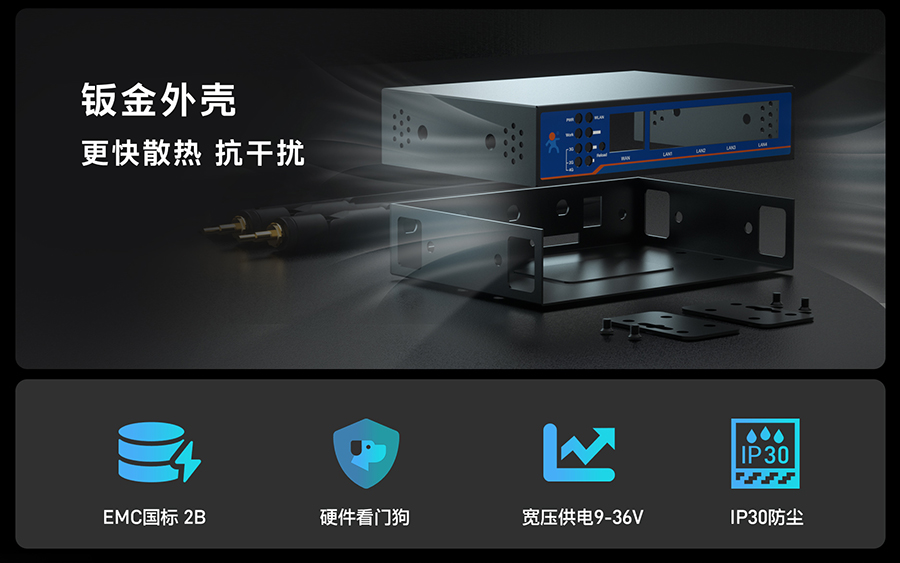双卡4G工业路由器钣金外壳保护